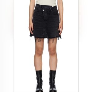 AGOLDE Criss Cross Mini Skirt Black Denim Size 25